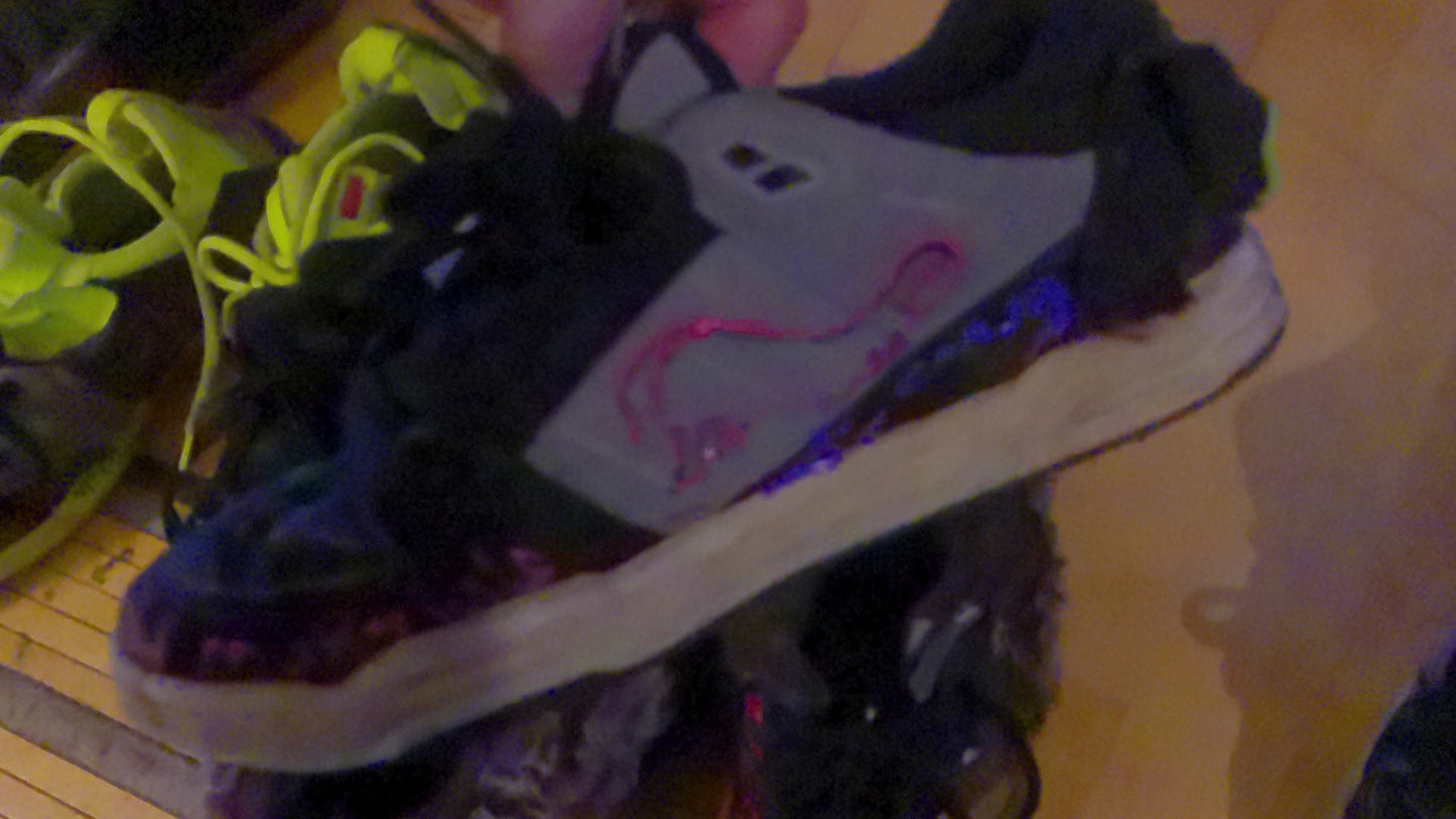 Shoes Thats Desiner style bright modern day skateshoes with clocks onthem